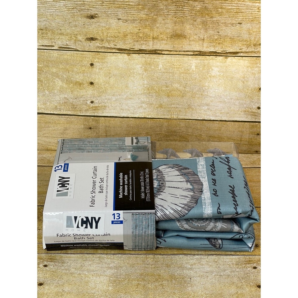 VCNY Home 13 Piece‎ Fabric Shower Curtain Bath Set - Picture 2 of 3